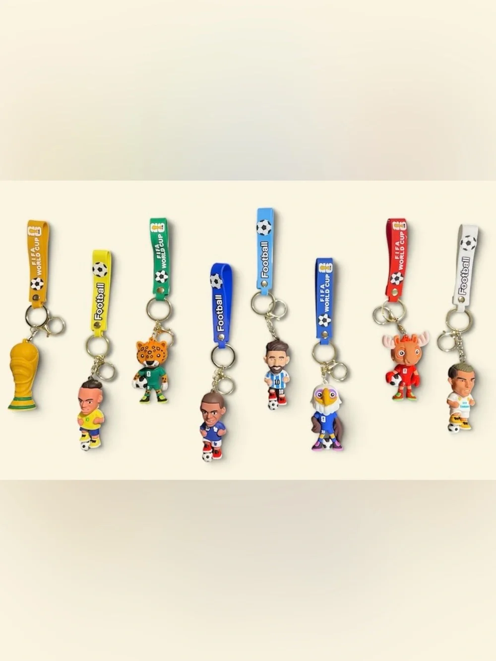2026 FIFA World Cup Mascot & Player Character soft keychains.